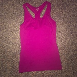 Pink work out/ yoga/ running top w/ built in bra